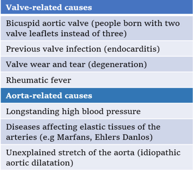 Aortic Regurgitation British Heart Valve Society